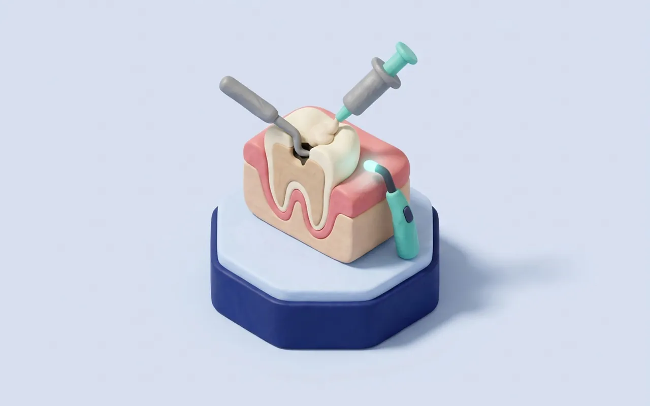 Dente con otturazione in composito da controllare, per capire perché le otturazioni si macchiano