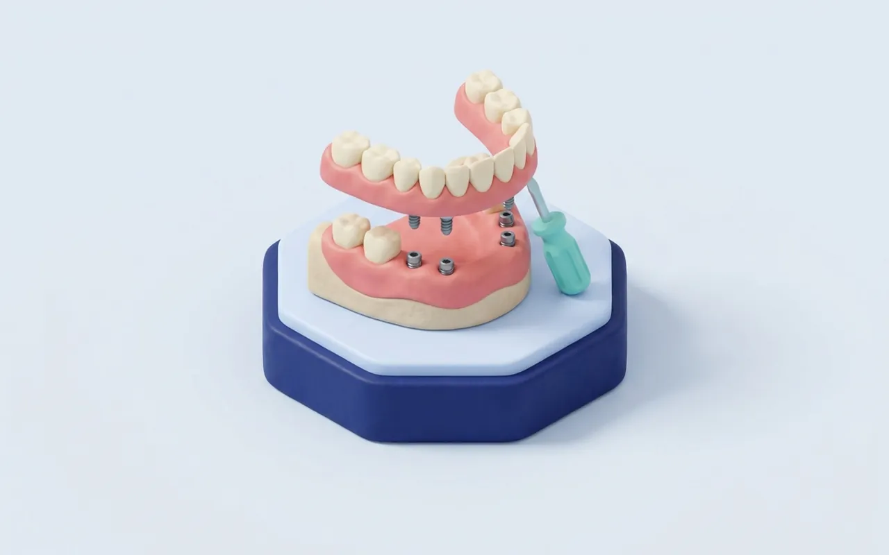 Arcata riabilitata su impianti che mostra da cosa dipende il costo dentiera fissa completa nello studio di Montecatini Terme