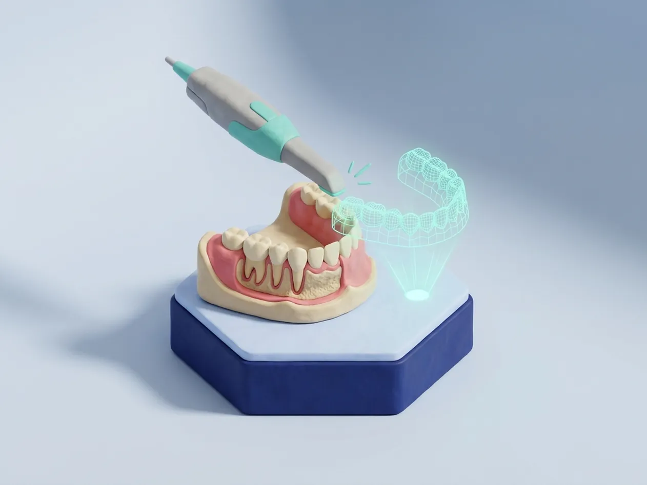Impronta dentale digitale a Montecatini Terme: la postazione con monitor per la scansione nello studio