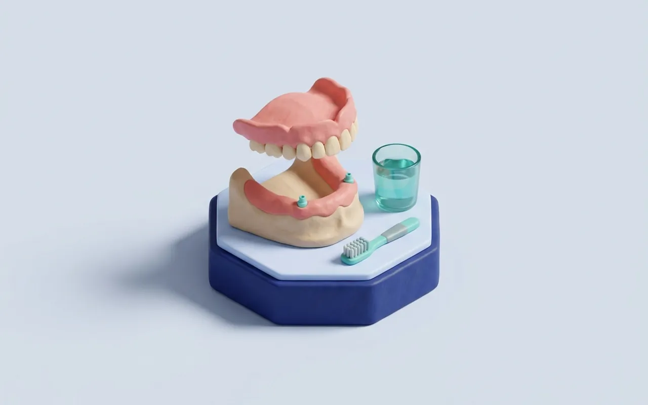 Protesi mobile in ammollo nel bicchiere: pulire la dentiera con il bicarbonato nello studio di Montecatini Terme